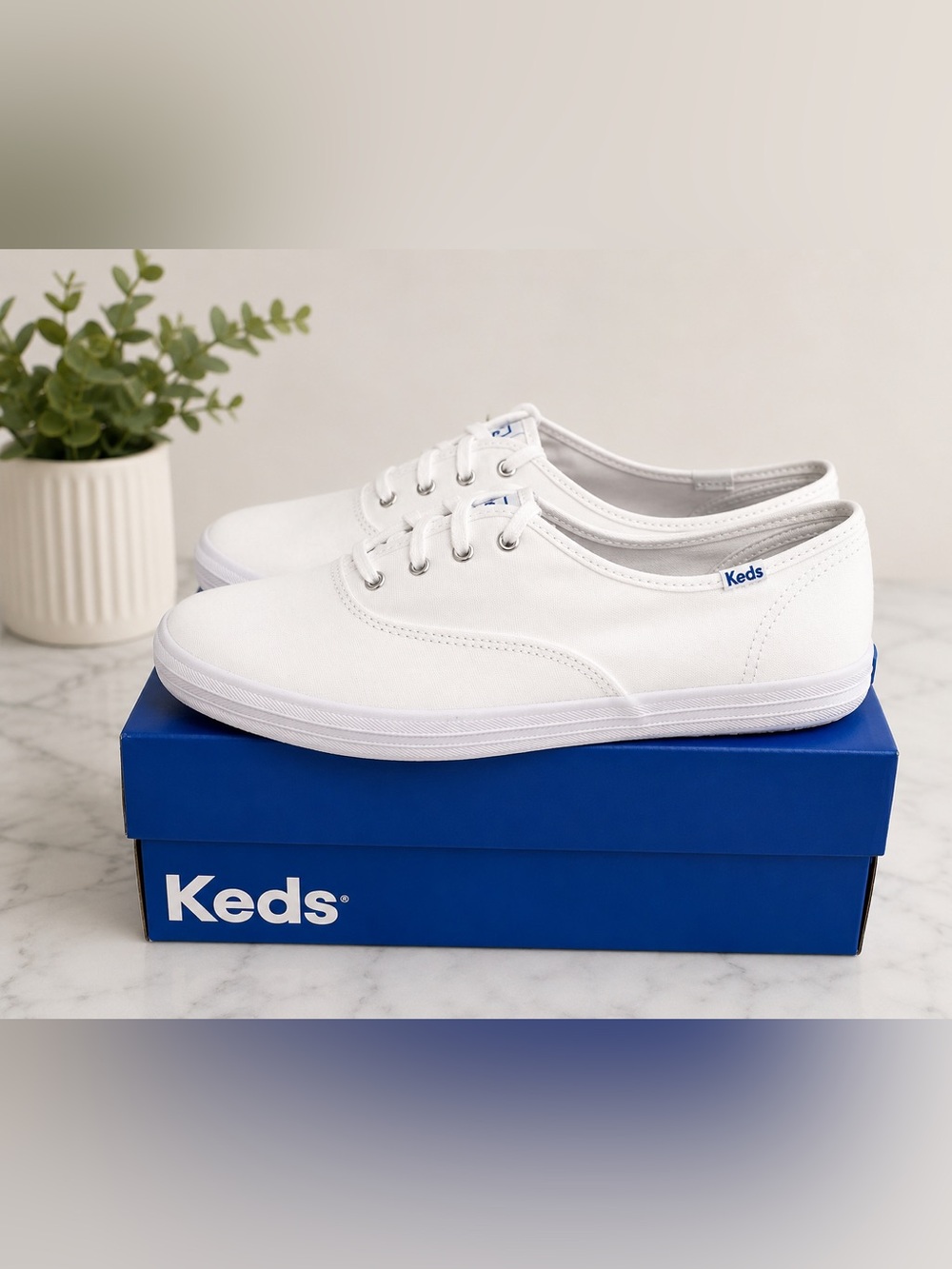 Keds Champion Originals in classic White Canvas, one of the brand’s most recogni